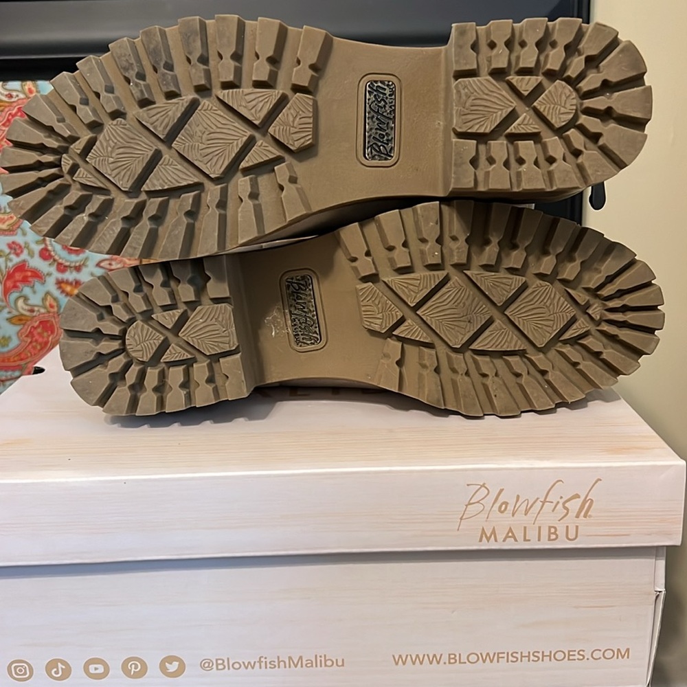 Blowfish Taupe Ankle Booties with Metallic Elastic Panels - Picture 2 of 5
